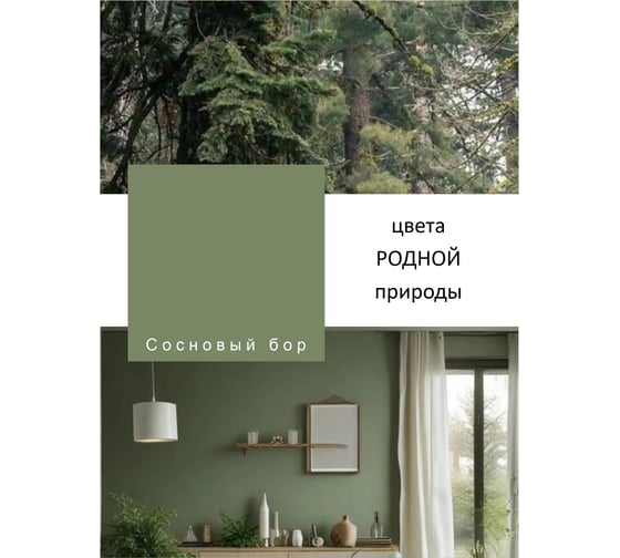 Краска интерьерная Palizh шелковисто-матовая №824 сосновый бор 3,3 кг 11613962