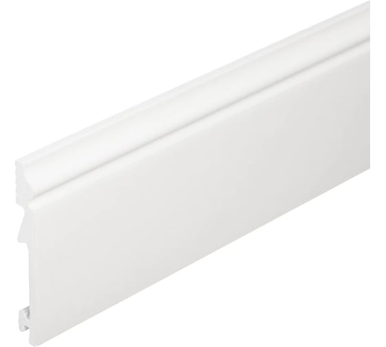 Плинтус СОЛИД Solid UHD полимерный, напольный, полимерный ультравысокой плотности, белый, 2.0м крепится на клипсы 1 UHD 06/105С