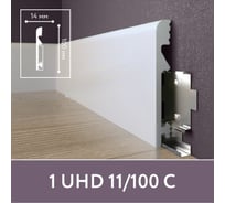 Плинтус СОЛИД Solid UHD полимерный, напольный, полимерный ультравысокой плотности, белый, 2.0м крепится на клипсы 1 UHD 11/100C