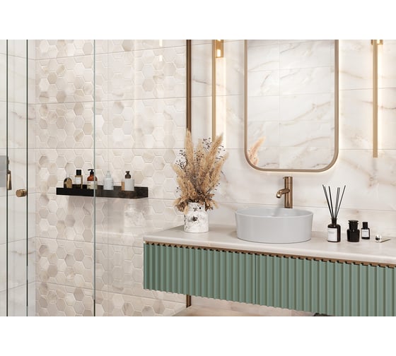 Плитка настенная New Trend Milenial Art 300x600x9, 1,8м2, бежевый WT36MNE11