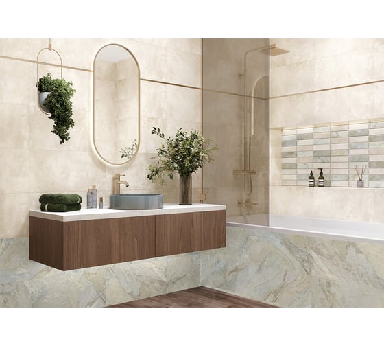 Плитка настенная New Trend Arty Dark 300x600x9, 1,8м2, зеленый WT36ARY24