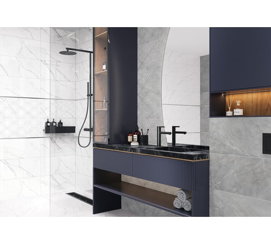Плитка настенная New Trend Lims Light 300x600x9, 1,8м2, белый WT36LMM00