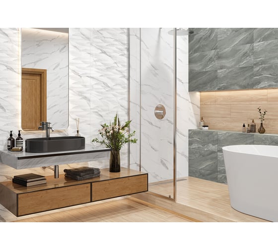 Плитка настенная New Trend Way Dark 300x600x9, 1,8м2, серый WT36WAY17