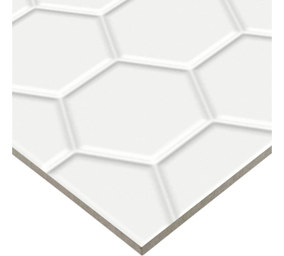 Плитка настенная New Trend Edelweiss Hexagon White 300x600x9, 1,8м2, белый WT36EDW15