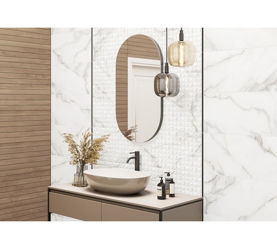 Плитка настенная New Trend Aurea Relief 300x600x9, 1,8м2, белый WT36AUU15
