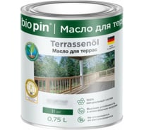 Масло для террас BIO PIN 4010 Terrassenol в цвете МОРЕНЫЙ ДУБ 0,75 л 40101C104