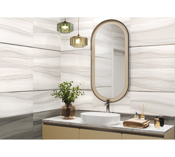 Декор NewTrend Treise Light Wave 300x600x9, серый DW36TRS05