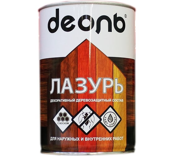 Декоративный деревозащитный состав (лазурь) ДЕОЛЬ Дуб полуглянцевый DZSO09 1