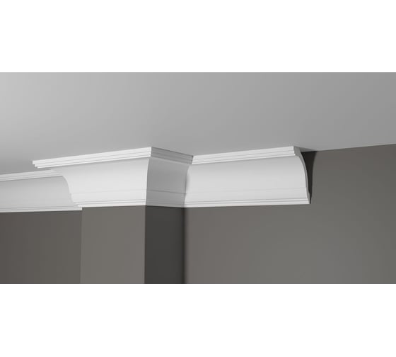 Потолочный карниз Decor-Dizayn ударопрочный влагостойкий под покраску 97Х84Х2000 мм DD08 1