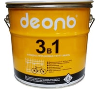 Грунт-эмаль ДЕОЛЬ 3 в 1 по ржавчине черный матовый 3кг 00016441