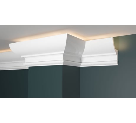 Потолочный карниз Decor-Dizayn ударопрочный влагостойкий под LED подсветку 100Х55Х2000 мм DD507