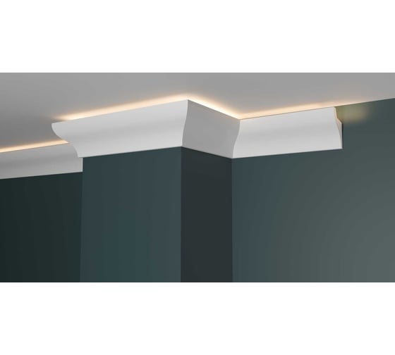 Потолочный карниз Decor-Dizayn ударопрочный влагостойкий под LED подсветку 50Х33Х2000 мм DD506