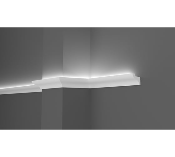 Потолочный карниз Decor-Dizayn ударопрочный влагостойкий под LED подсветку 50Х33Х2000 мм DD506