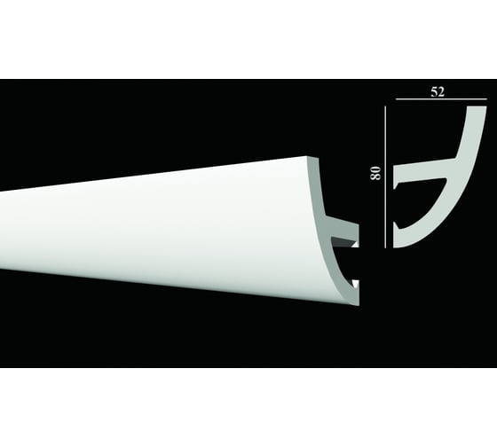 Потолочный карниз Decor-Dizayn ударопрочный влагостойкий под LED подсветку 80Х52Х2000 мм DD510