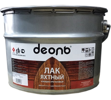 Яхтный лак ДЕОЛЬ алкидно-уретановый полуматовый LYM9