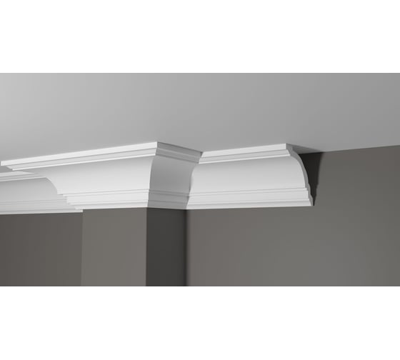 Потолочный карниз Decor-Dizayn ударопрочный влагостойкий под покраску 110Х122Х2000 мм DD16 1