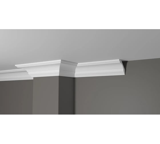 Потолочный карниз Decor-Dizayn ударопрочный влагостойкий под покраску 69Х65Х2000 мм DD17 1