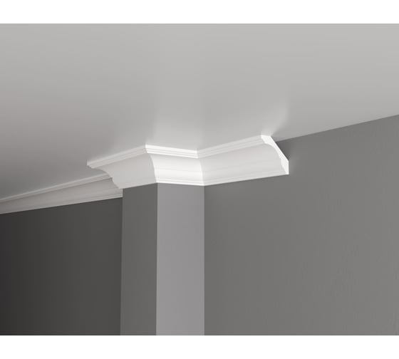 Потолочный карниз Decor-Dizayn ударопрочный влагостойкий под покраску 69Х65Х2000 мм DD17