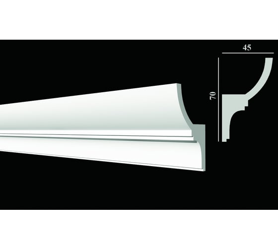 Потолочный карниз Decor-Dizayn ударопрочный влагостойкий под LED подсветку 70Х45Х2000 мм DD508