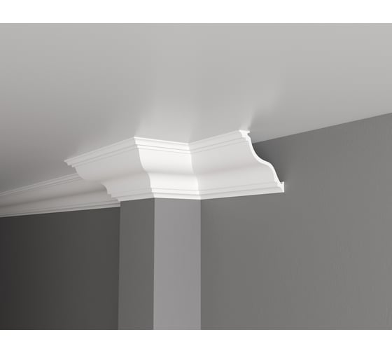 Потолочный карниз Decor-Dizayn ударопрочный влагостойкий под покраску 115Х115Х2000 мм DD504
