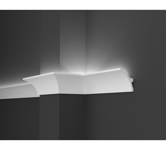 Потолочный карниз Decor-Dizayn ударопрочный влагостойкий под LED подсветку 80Х40Х2000 мм DD512