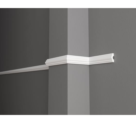 Стеновой молдинг Decor-Dizayn ударопрочный влагостойкий под покраску 37Х16Х2000 мм DD23
