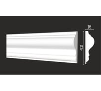 Стеновой молдинг Decor-Dizayn ударопрочный влагостойкий под покраску 42Х16Х2000 мм DD301