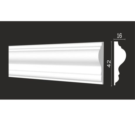 Стеновой молдинг Decor-Dizayn ударопрочный влагостойкий под покраску 42Х16Х2000 мм DD301