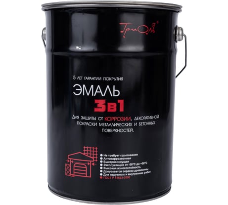 Эмаль ТРИОЛЬ 3 в 1 красная полуматовая 00029341