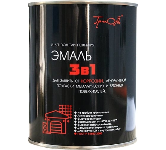 Эмаль ТРИОЛЬ 3 в 1 синяя полуматовая T3V1BL08