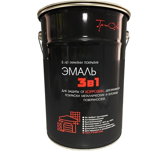 Эмаль ТРИОЛЬ 3 в 1 синяя полуматовая T3V1BL5