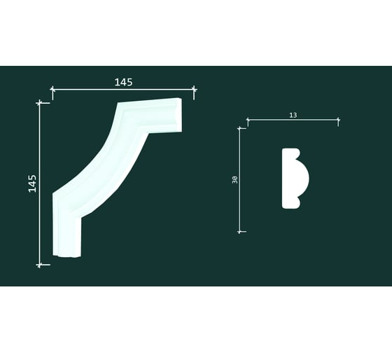 Декоративный уголок Decor-Dizayn к молдингу 157А 145Х145Х13 мм 4 шт C1-157A