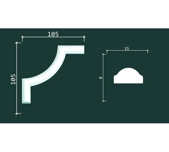 Декоративный уголок Decor-Dizayn к молдингу 130А 105Х105Х8 мм 4 шт C1-130A