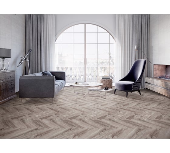 Водостойкий SPC ламинат Cronaplast Herringbone 4V Дуб Тулон Н009 ёлка (640х128х4,5 мм) 16 шт. на 1,31 м2 H009