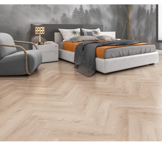 Водостойкий SPC ламинат Cronaplast Herringbone 4V Дуб Дижон Н010 ёлка (640х128х4,5 мм) 16 шт. на 1,31 м2 H010