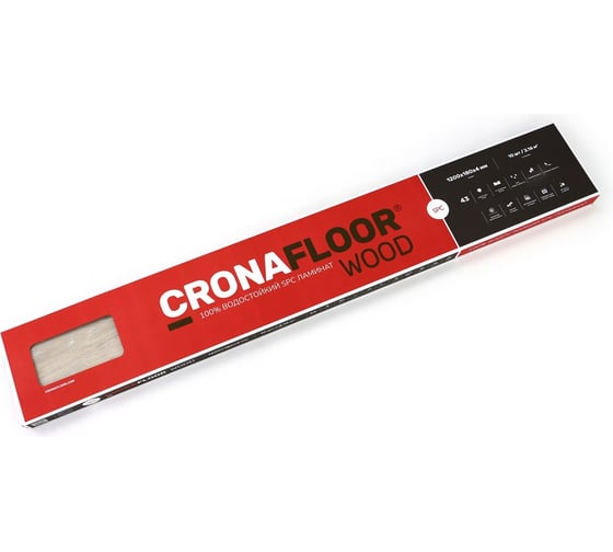 Водостойкий SPC ламинат Cronaplast Wood 4V Дуб Хельсинки (1200х180х4 мм) 10 шт. на 2,16 м2 W020