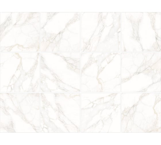 Глазурованный керамогранит LCM Calacatta Luna 80x80 см 1,92 м2 3 шт в уп матовый цвет белый 8080UNA00M