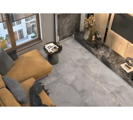 Полированный керамогранит LCM Elixir Gray 60x120 см 60120ELX15P