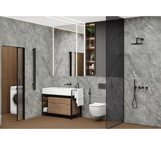 Глазурованный керамогранит LCM Ajax Graphite 60x120 см 60120AJA25M