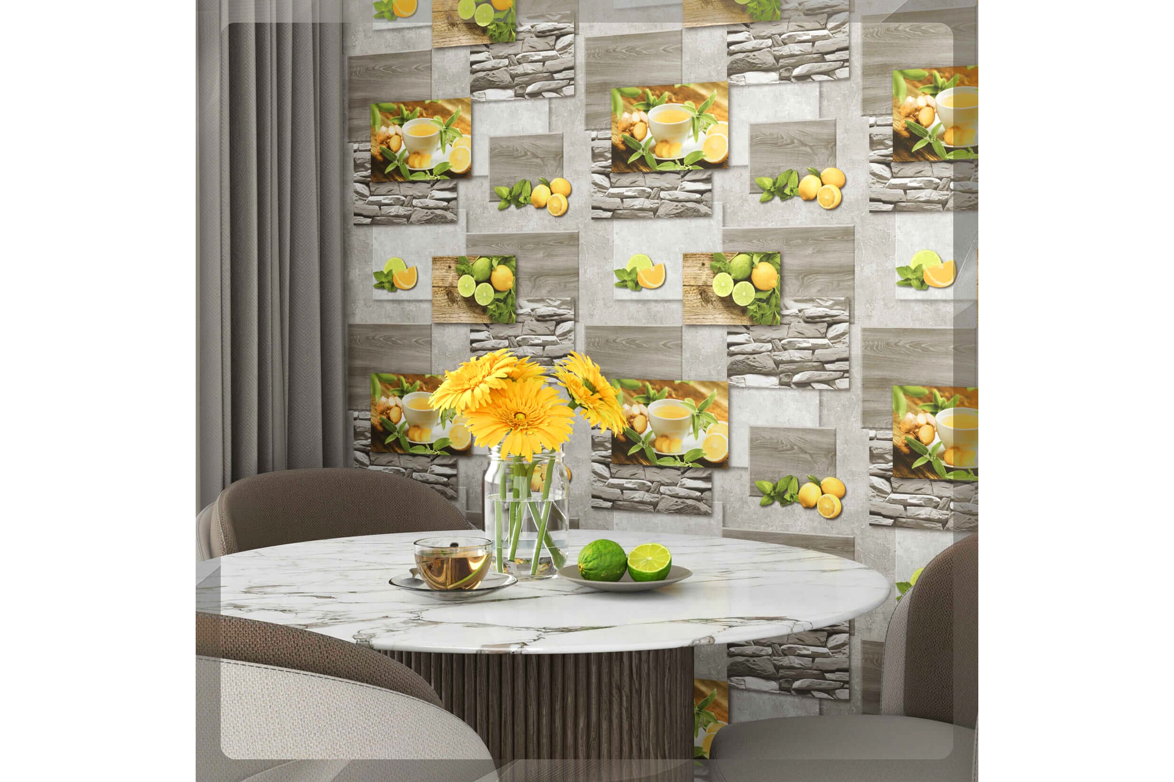 Бумажные обои FOX Лайм моющиеся 12453 (м) - выгодная цена, отзывы