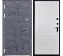 Дверь DIVA 97/3 2050x960 мм, правая, Дуб Графит - Н7 Белый Софт УТ-00083495