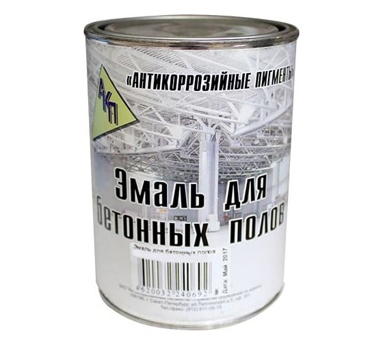 Эмаль для бетонных полов быстросохнущая АО "Антикоррозийные пигменты" красно-коричневый 8012, 1,9 кг 005801219