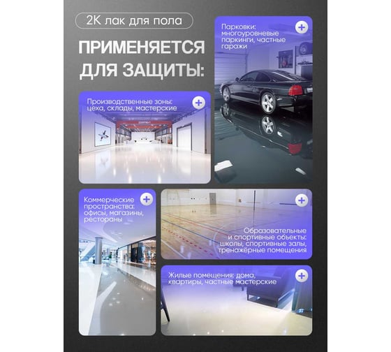 Полиуретановый лак MALARE 2к CARBON для защиты пола, адгезионный влагостойкий высокопрочный долговечный износостойкий, глянцевый, 1.8 кг + 180 гр отвердитель 4660504743818