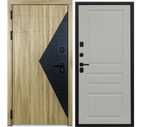 Дверь DIVA 77 2050x960 Левая Черный-Дуб янтарный - Д13 Софт шампань УТ-00083629