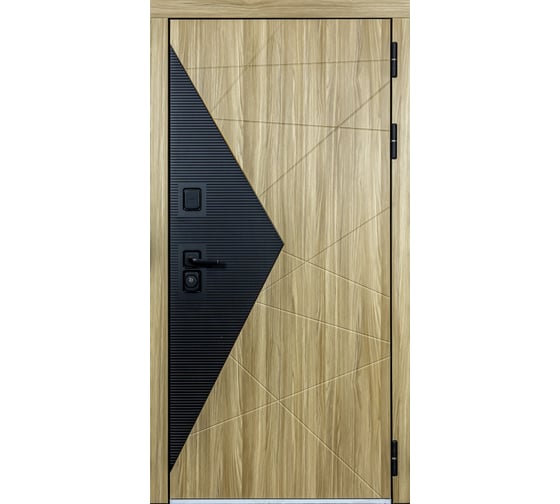 Дверь DIVA 77 2050x860 Правая Черный-Дуб янтарный - Н10 Силк маус УТ-00083572