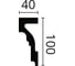 Молдинг WALLSTYL (2000х100х40 мм; белый) NMC WL4 3