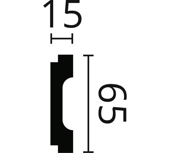 Молдинг WALLSTYL (2000х65х15 мм; белый) NMC WD1