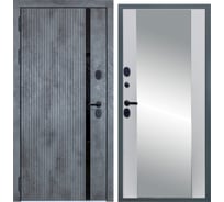 Дверь DIVA STR МХ-46 Зеркало 2050x960 Левая Бетон темный - Д15 Белый софт УТ-00079458