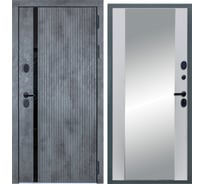Дверь DIVA STR МХ-45 Зеркало 2050x860 Правая Бетон темный - Д15 Белый софт УТ-00079751