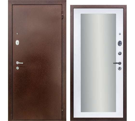 Дверь DIVA 510 зеркало 2050x860 Правая Антик медь - Д20 Белый Софт УТ-00082143 1